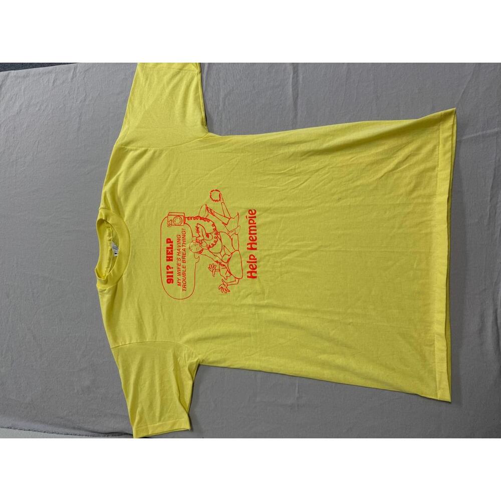 Vtg Help Hempie 90s T-Shirt 911 Help Wife Tee - L